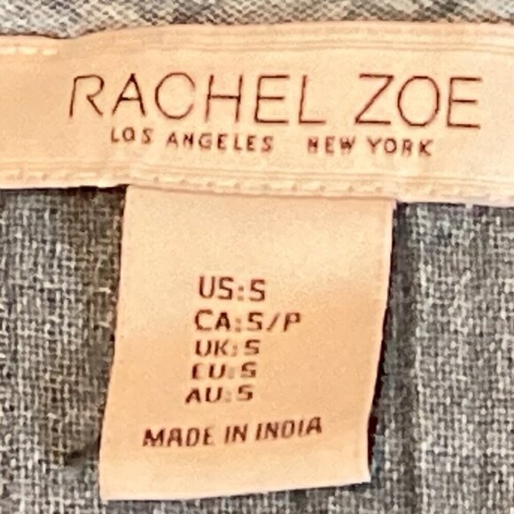 Rachel Zoe BOHO Cropped Relaxed Top Gauze Embroidered Sz S Blue #306F - Picture 6 of 7